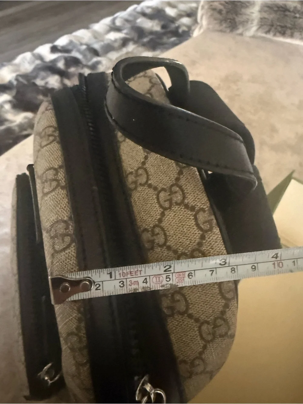 Gucci Black and Beige Monogram Backpack